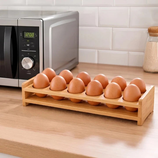 12 Grid Wooden Kitchen Egg Tray