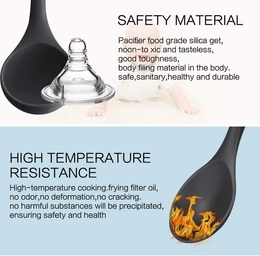 12 Pcs Silicone Kitchen Set Wooden Handle