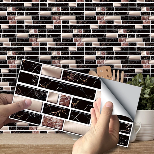 24pcs Self Adhesive Brick Design Tile Stickers