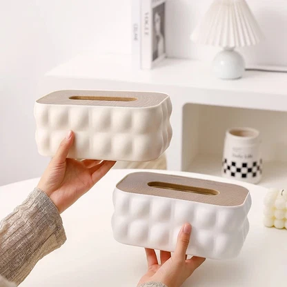 Creative Nordic Tissue Box with Wooden Lid