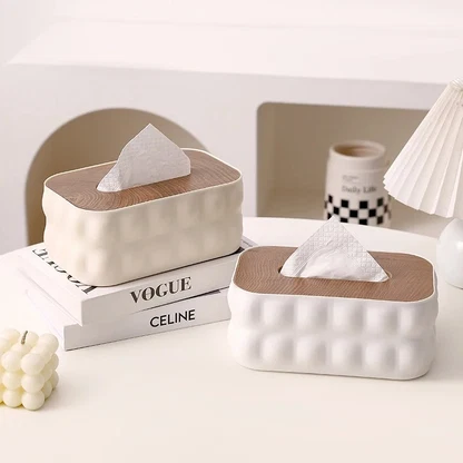 Creative Nordic Tissue Box with Wooden Lid