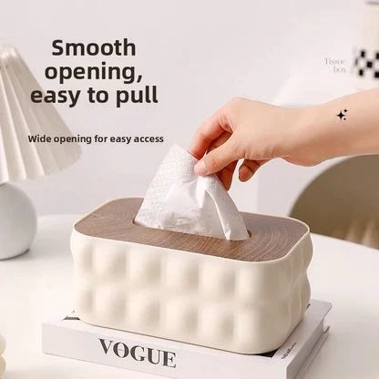 Creative Nordic Tissue Box with Wooden Lid