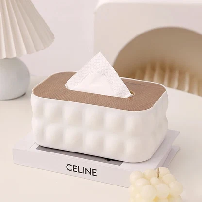 Creative Nordic Tissue Box with Wooden Lid