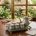 8PCs Ceramic Tea Set With Tray