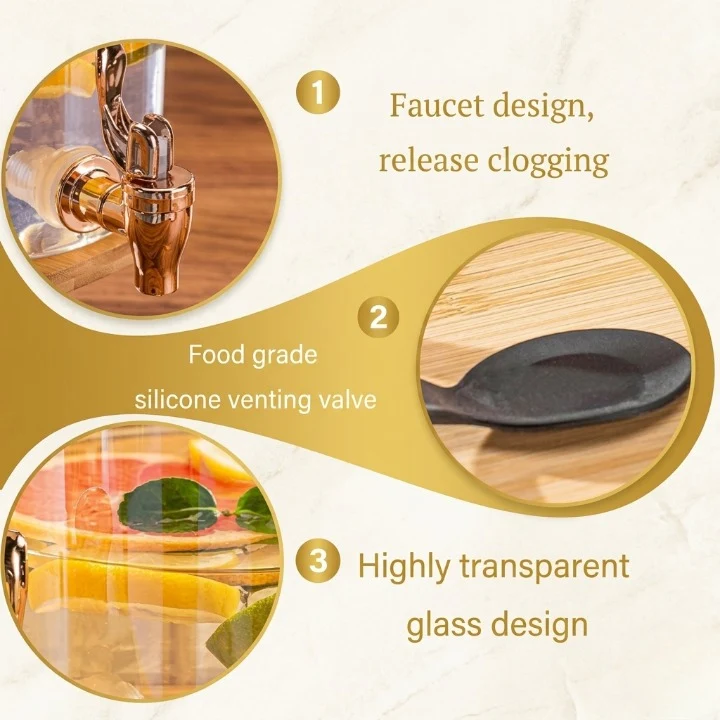 Luxury Glass Beverage Dispenser with Deer Lid