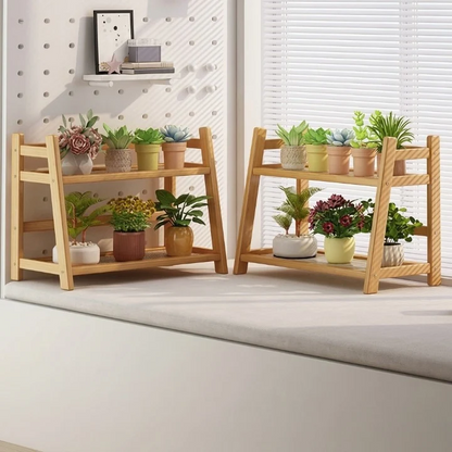 2 Layer Multi-Purpose Wooden Organizer Shelf