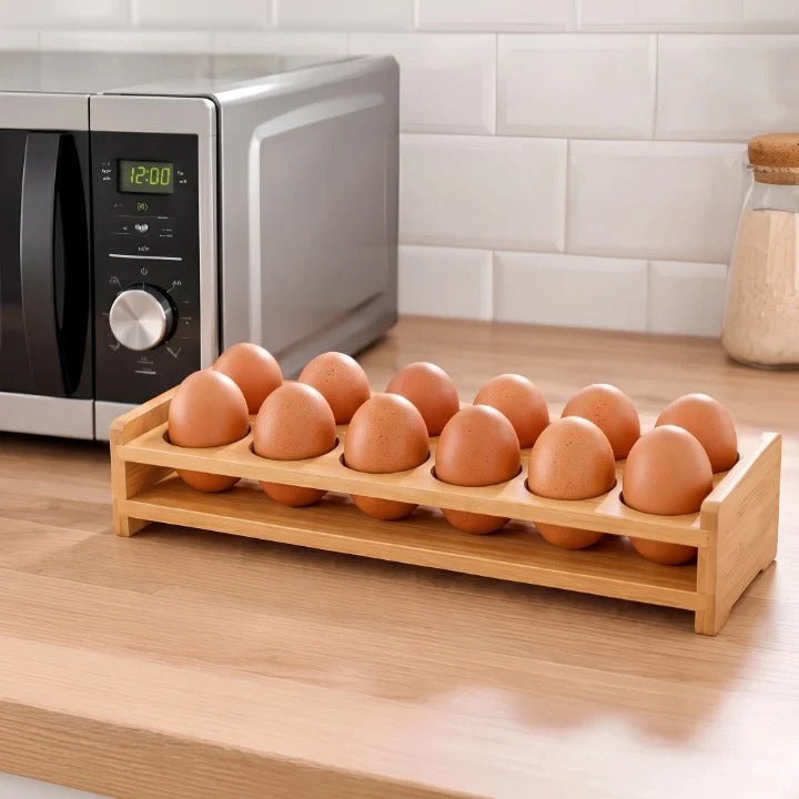 12 Grid Wooden Kitchen Egg Tray