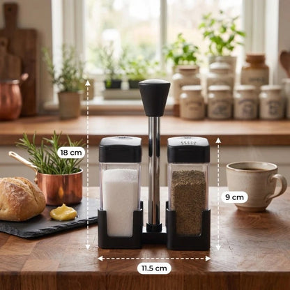 Elegant Glass Salt & Pepper Cruet Set