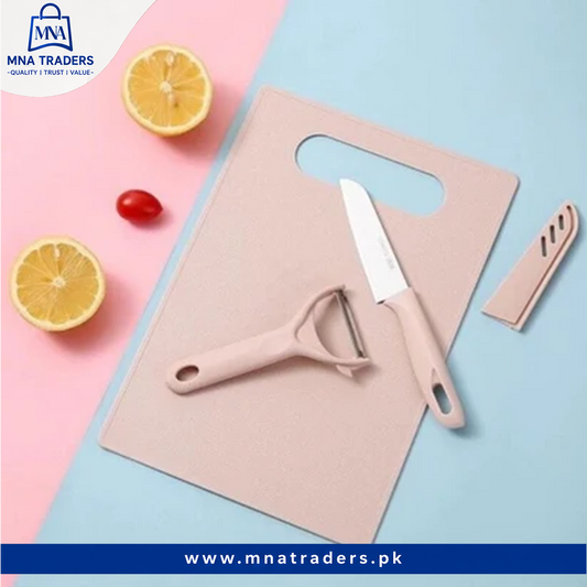 3 in 1 Fruit Knife Peeler & Cutting Board Set