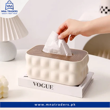 Creative Nordic Tissue Box with Wooden Lid