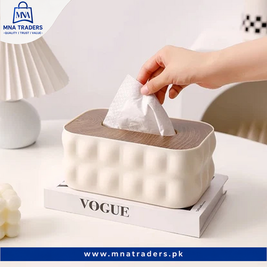 Creative Nordic Tissue Box with Wooden Lid