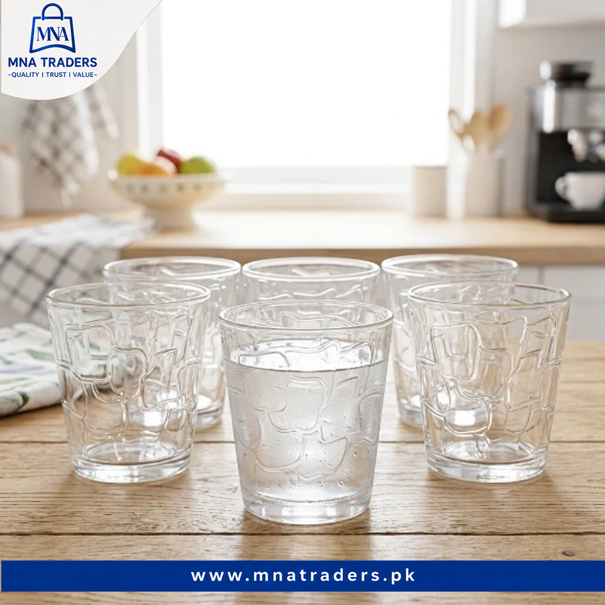 6Pcs Crystal Brick Glass Set