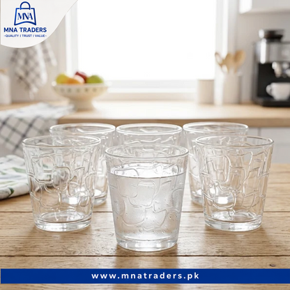6Pcs Crystal Brick Glass Set