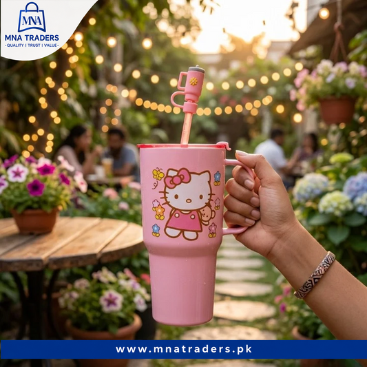 Printed Plastic Dip And Drink Straw Tumbler (Random Design)
