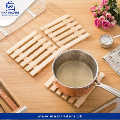 1PC Wooden Heat Resistant Table Mat