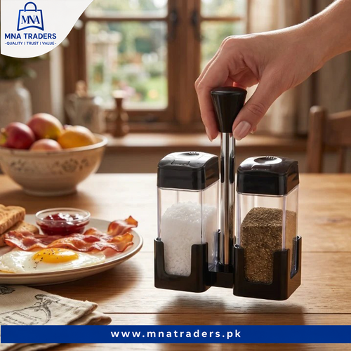 Elegant Glass Salt & Pepper Cruet Set