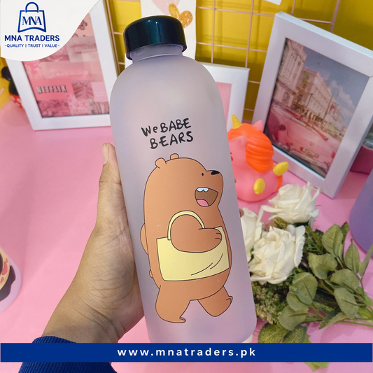 We Bare Bear Water Bottle with Straw