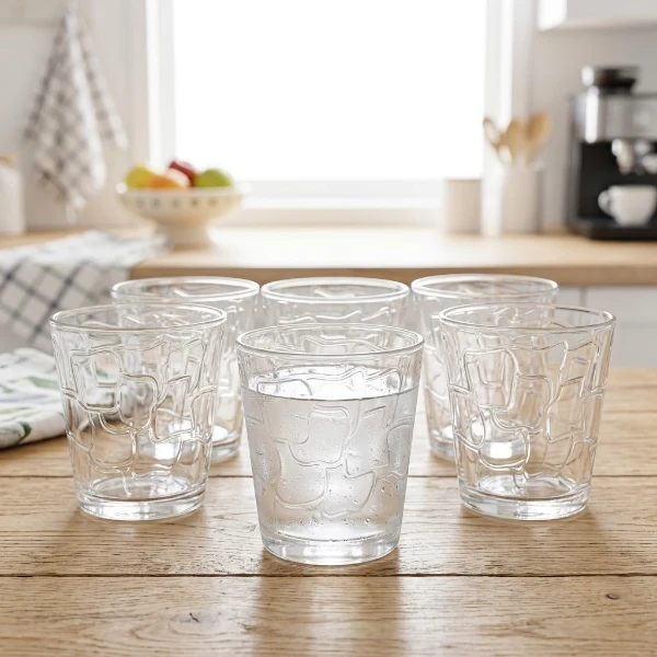6Pcs Crystal Brick Glass Set