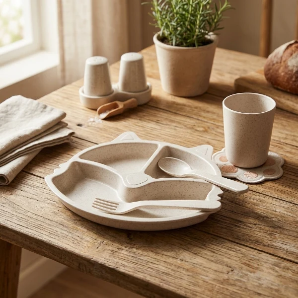 3-Section Cat Plate with Spoon & Fork
