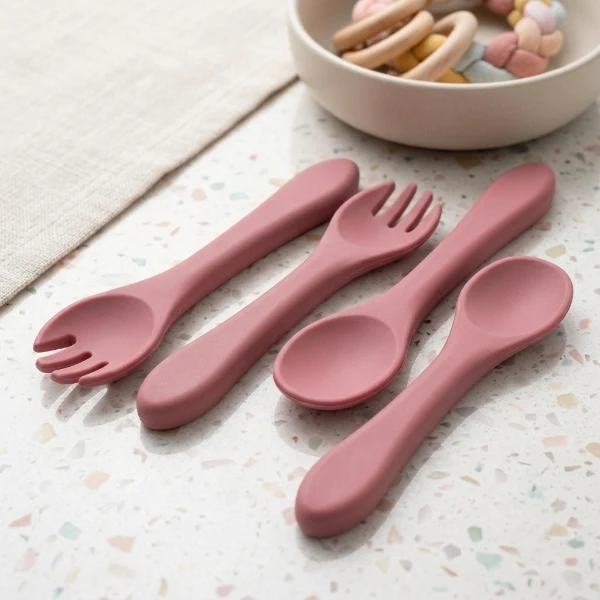 2Pcs Kitty Plate Set with Fork & Spoon