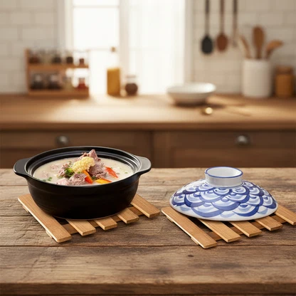 1PC Wooden Heat Resistant Table Mat