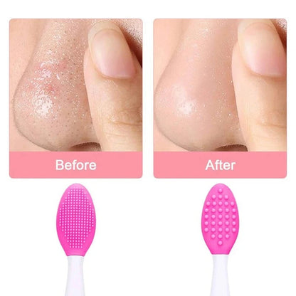 Silicone Blackhead Remover Double Sided Lip Nose Scrubber Brush Tool
